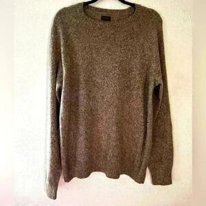 Men’s J. Crew Lamb Wool Blend Tan & Brown Pullover Sweater Recycled Size L